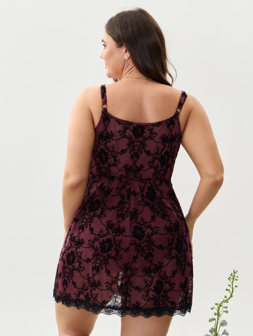 BloomChic Burgundy and Black Lingerie Set Sz 1X - Picture 2 of 12